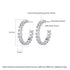 Party Hoops - White Gold Plated - AAA Cubic Zirconia - Free Box Packaging!