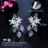 Purple Floral Earrings - Statement Jewellery - Cubic Zircon - Box Packaging