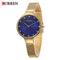 Curren Women's Gold Plated! - Sparkling Blue Dial! - Adjustable Steel Strap! - Sparkling Crystals! - 1 Year Warranty!
