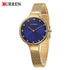 Curren Women's Gold Plated! - Sparkling Blue Dial! - Adjustable Steel Strap! - Sparkling Crystals! - 1 Year Warranty!