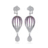 Purple Party Earrings - AAA Sparkling Cubic Zirconia - Free Box Packaging
