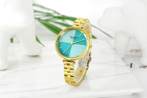 Curren Women's Two Tone Blue Dial! - Gold Plated! - Hot Seller! - 1 Year Warranty!