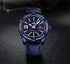 Naviforce Men's -Modern Majestic Blue Force! - Genuine Ultra Soft Leather! - Water Resistant!- 1 Year Warranty! - Box Packaging!