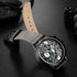 Curren Charcoal Silver & Blue! - Ultra Soft Leather! - Full Chronograph! - 1 Year Warranty!