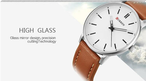 Curren Ultra Thin Watch! - Rugged Genuine Leather! - Slim & Minimalist Design! - 1 Year Warranty!