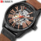 Curren Men's Automatic Master Watch! - No Battery Needed! - The Ultimate Timepiece! - Handmade with Expert Craftsmanship! - Open Heart Design! - Genuine Brown Ultrasoft Leather! -1 Year Warranty!
