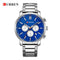 Curren Men's Sparkling Blue & Rose Gold! - Chronograph! - Stainless Steel Strap! - Box Packaging! - Water Resistant 3ATM! - 1 Year Warranty!
