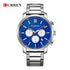 Curren Men's Sparkling Blue & Rose Gold! - Chronograph! - Stainless Steel Strap! - Box Packaging! - Water Resistant 3ATM! - 1 Year Warranty!