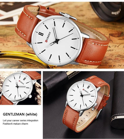 Curren Ultra Thin Watch! - Rugged Genuine Leather! - Slim & Minimalist Design! - 1 Year Warranty!