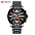 Curren Heavy Duty Black & Rose Gold! - Sport Chronograph! - Hot Seller! - 1 Year Warranty! - Water Resistant! - Sparkling!