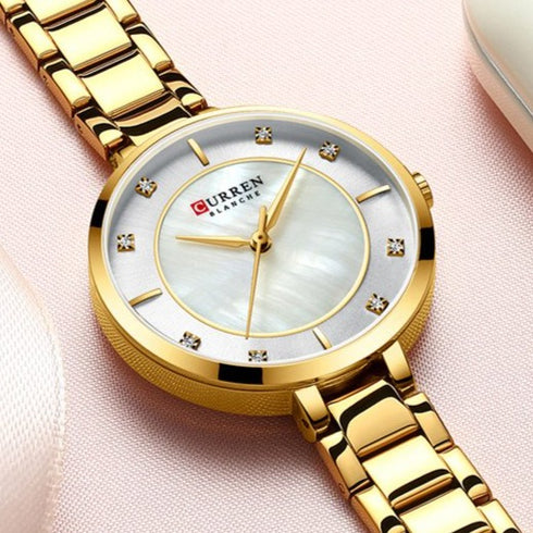 Curren Sparkle - Women's Watch! - Sparkling Majestic White Shell Dial - Free Box Packaging! - 1 Year Warranty!