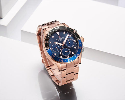 Naviforce Men's All Rose Gold - Chronograph! - 1 Year Warranty! - Limited Edition - Luxury Collection!