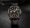 Naviforce Men's -Modern Black Force! - Genuine Ultra Soft Leather! - Water Resistant!- 1 Year Warranty! - Box Packaging!