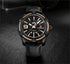 Naviforce Men's -Modern Black Force! - Genuine Ultra Soft Leather! - Water Resistant!- 1 Year Warranty! - Box Packaging!