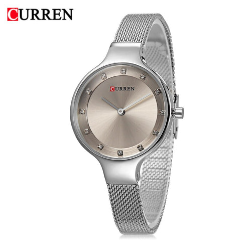 Curren Women's Silver Plated! - Metallic Dial! - Adjustable Steel Strap! - Sparkling Crystals! - 1 Year Warranty!