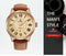 Naviforce Men's Elegant Salmon Pink & Rose Gold Plated - Roman Numbers! - Genuine Leather! - 1 Year Warranty! - Water Resistant! - Free Gift Packaging!