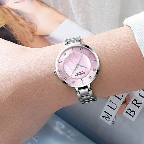 Curren Sparkle - Women's Watch! - Sparkling Pink Shell Dial - Free Box Packaging! - 1 Year Warranty!