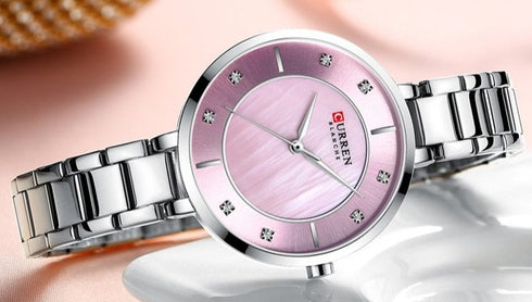 Curren Sparkle - Women's Watch! - Sparkling Pink Shell Dial - Free Box Packaging! - 1 Year Warranty!