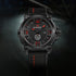 Naviforce Men's Red & Black Attack - Genuine Leather! - DayDate Function! - 1 Year Warranty!