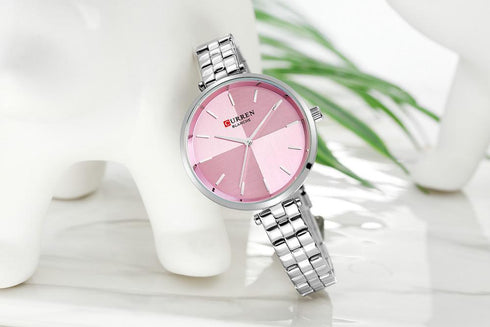 Curren Women's Two Tone Hot Pink Dial! - Stainless Steel! - Hot Seller! - 1 Year Warranty!