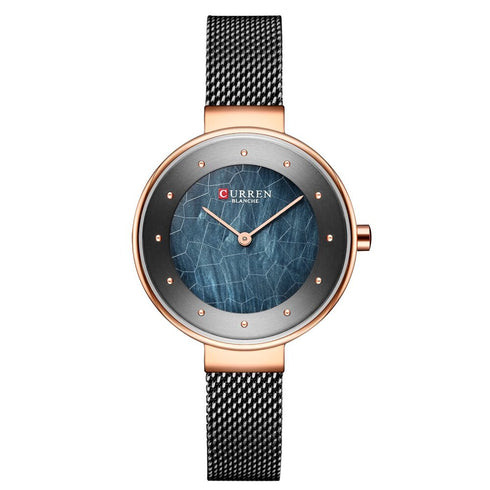 Curren Elegance of Steel! - Women's Watch - Metallic Blue! - Adjustable Steel Strap! - Two Hand Design! - 1 Year Warranty!