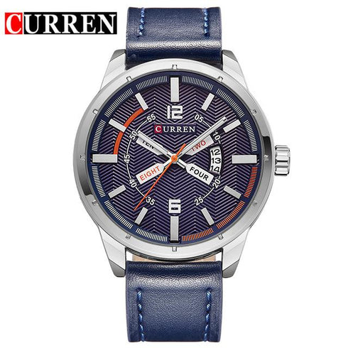 Curren Men's Vintage Look! - Classic Blue! - Sparkling Dial! - Date Function! - Box Packaging! - Water Resistant! - 1 Year Warranty!