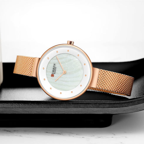 Curren Elegance of Steel! - Women's Watch - Rose Gold Plated! - Adjustable Steel Strap! - Two Hand Design! - 1 Year Warranty!