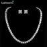 Timeless Jewellery Set - Necklace + Earrings - AAA Sparkling Cubic Zircon - Imitation Jewellery - Free Box Packaging