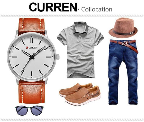 Curren Ultra Thin Watch! - Rugged Genuine Leather! - Slim & Minimalist Design! - 1 Year Warranty!