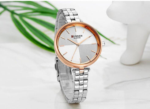 Curren Women's Two Tone Silver & Rose Gold! - Rose Gold Plated! - Hot Seller! - 1 Year Warranty!