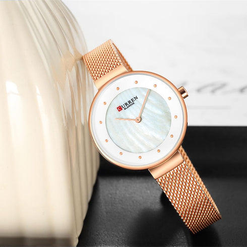Curren Elegance of Steel! - Women's Watch - Rose Gold Plated! - Adjustable Steel Strap! - Two Hand Design! - 1 Year Warranty!
