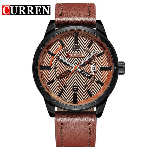 Curren Men's Vintage Look! - Classic Brown! - Sparkling Dial! - Date Function! - Box Packaging! - Water Resistant! - 1 Year Warranty!