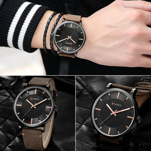 Curren Men's Watch - Ultra Soft Genuine Leather - Box Packaging! - Water Resistant 3ATM! - 1 Year Warranty