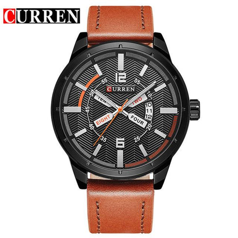 Curren Men's Vintage Look! - Classic Black & Brown! - Sparkling Dial! - Date Function! - Box Packaging! - Water Resistant! - 1 Year Warranty!