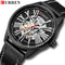 Curren Men's Automatic Watch! - No Battery Needed! - Genuine Black Ultrasoft Leather! - 1 Year Warranty!