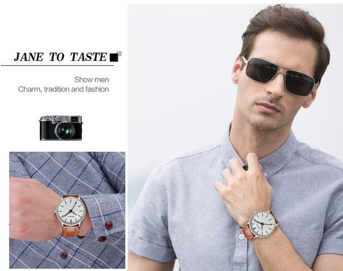 Curren Ultra Thin Watch! - Rugged Genuine Leather! - Slim & Minimalist Design! - 1 Year Warranty!