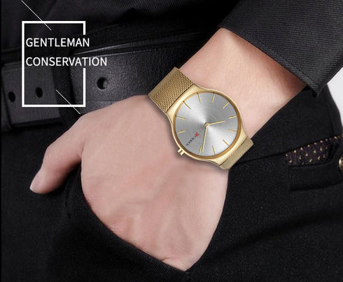 Curren Two Tone Gold Plated! - Stainless Steel! - Two Hand Design! - Hot Seller! - 1 Year Warranty!