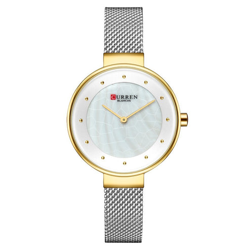 Curren Elegance of Steel! - Women's Watch - Metallic Silver & Gold! - Adjustable Steel Strap! - Two Hand Design! - 1 Year Warranty!