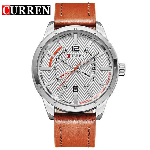 Curren Vintage Look! - Modern Brown! - Sparkling Dial! - Date Function! - Box Packaging! - Water Resistant! - 1 Year Warranty!