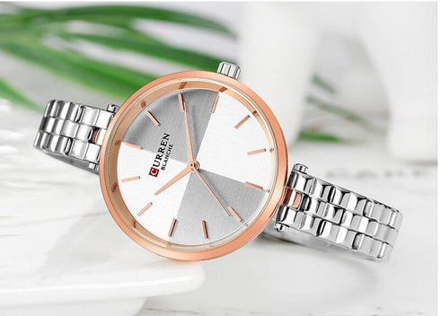 Curren Women's Two Tone Silver & Rose Gold! - Rose Gold Plated! - Hot Seller! - 1 Year Warranty!