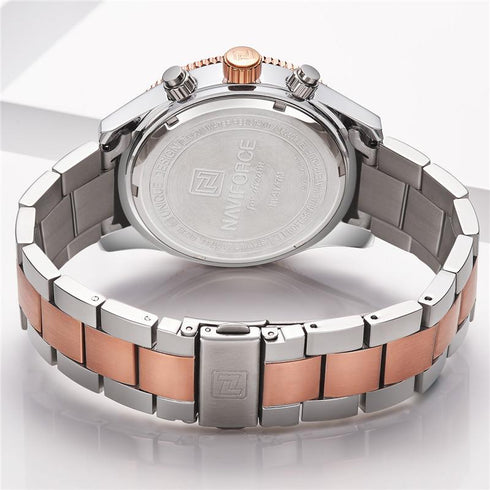 Naviforce Men's Two Tone Rose Gold Chronograph! - 1 Year Warranty! - Limited Edition - Luxury Collection!