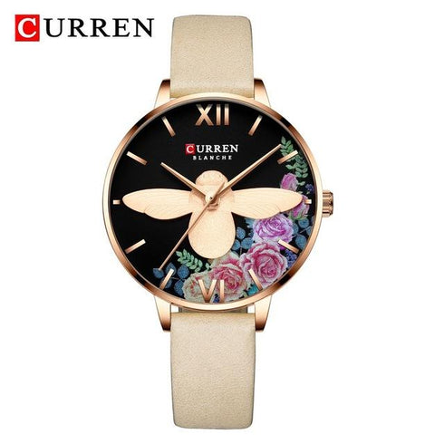Curren Women's Honey Bee Garden Fashion! - Genuine Leather! - Hot Seller! - 2020 Fashion! - 1 Year Warranty!