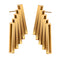 Shimmering Staircase - Modern Earrings - 18K Genuine Gold Plated over Pure Stainless Steel - Non Tarnish - Chic Design! - Free Box Packaging!