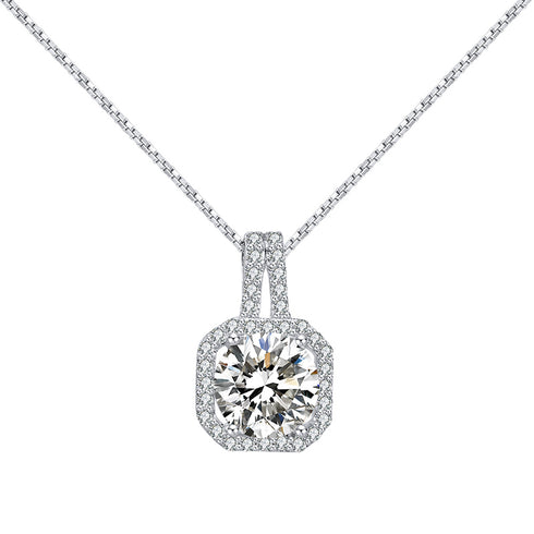 All That Sparkle - S925 Sterling Silver Necklace - AAA Cubic Zirconia Stones - Free Box Packaging
