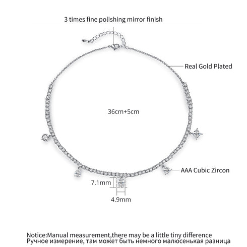 Party Chocker Necklace - White Gold Plated - AAA Cubic Zirconia - Free Box Packaging!