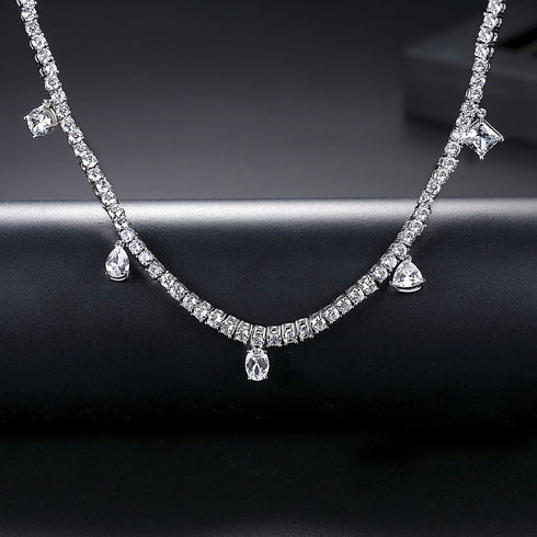 Party Chocker Necklace - White Gold Plated - AAA Cubic Zirconia - Free Box Packaging!