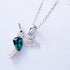 Where Bird's Dare Necklace - Pure Sterling Silver (Chandi) - Embellished with Genuine European Crystals - Free Box Packaging