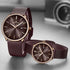 Naviforce Couple's Watch Set! - Couple's Pair! - Majestic Rose Gold & Brown! - Adjustable Straps! - Limited Edition! - 1 Year Warranty!