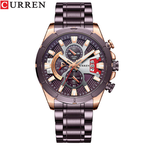 Curren Ultra (Millennial Coffee) - Men's Watch - 1 Year Warranty - Chronograph - 3 ATM Water Resistant