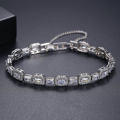 Sharon Tennis Bracelet - AAA Cubic Zirconia - Free Box Packaging - Free Carry Bag